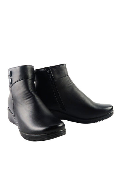 รองเท้าบูทหนัง B06 - Faux Fur Patent Leather Ankle Boots รองเท้าบูทหนัง B06 - Faux Fur Patent Leather Ankle Boots