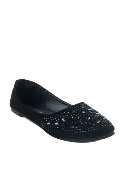 รองเท้าคัชชูส้นแบนประดับคริสตัล A-302 - Basic Round Toe Ballet Flats รองเท้าคัชชูส้นแบนประดับคริสตัล A-302 - Basic Round Toe Ballet Flats