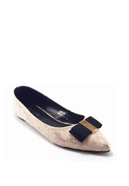 รองเท้าส้นแบนหัวแหลมผ้าลูกไม้ - Mix lace Pointy Toe Loafer Shoes รองเท้าส้นแบนหัวแหลมผ้าลูกไม้ - Mix lace Pointy Toe Loafer Shoes