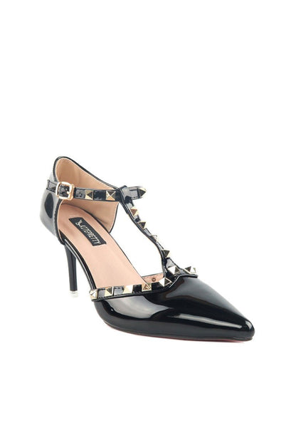 รองเท้าส้นสูง - Golden-tone Studs Sandals Pump รองเท้าส้นสูง - Golden-tone Studs Sandals Pump