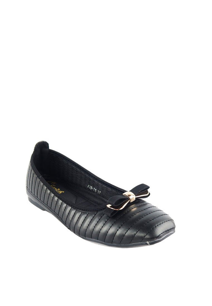 รองเท้าส้นแบน - Embroidered Square Toe Slip-On Flats Shoes