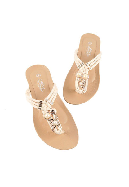 รองเท้าเเตะลำลอง  - Rhinestones Summer Flat Sandals รองเท้าเเตะลำลอง  - Rhinestones Summer Flat Sandals