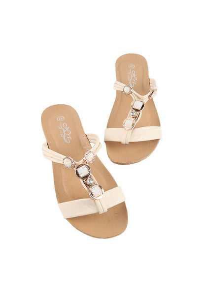 รองเท้าแตะลำลอง - Rhinestones Summer Flat Sandals รองเท้าแตะลำลอง - Rhinestones Summer Flat Sandals
