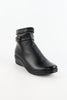 รองเท้าบูทหนังแต่งขน รุ่น 512 - Faux Fux Patent Leather Ankle Boots