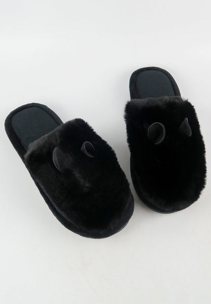 รองเท้าแตะขนเฟอร์ - Plush Faux Fur House Rubber Sole Slipper รองเท้าแตะขนเฟอร์ - Plush Faux Fur House Rubber Sole Slipper