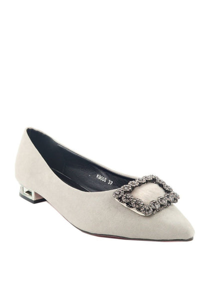 รองเท้าคัตชูหัวแหลม - Golden Chunky Heels Pump Shoes รองเท้าคัตชูหัวแหลม - Golden Chunky Heels Pump Shoes
