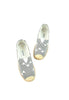 รองเท้าส้นแบบแคนวาสลายเส้น BX332- Pin Stripe Canvas Slip-On Flat Shoes