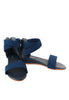 รองเท้าแตะส้นเตารีดสายไขว้ - Zipper Wedge Ankle Strap Sandals