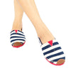 รองเท้าส้นแบนผ้าแคนวาส WX420 - Casual Stripes Canvas Flats Shoes
