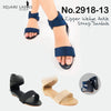 รองเท้าแตะส้นเตารีดสายไขว้ - Zipper Wedge Ankle Strap Sandals