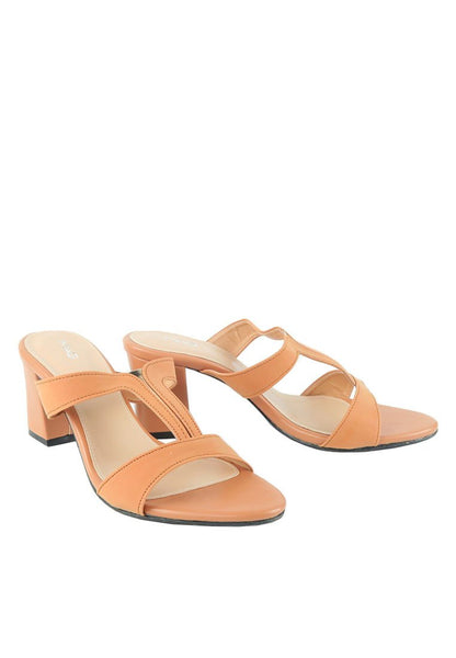 รองเท้าส้นสูง - T-Strap Chunky Heel Sandals รองเท้าส้นสูง - T-Strap Chunky Heel Sandals