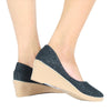 รองเท้าส้นเตารีดกลิตเตอร์ 2064 - Glitter Rubber Wedge Shoes