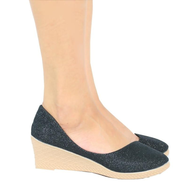รองเท้าส้นเตารีดกลิตเตอร์ 2064 - Glitter Rubber Wedge Shoes รองเท้าส้นเตารีดกลิตเตอร์ 2064 - Glitter Rubber Wedge Shoes