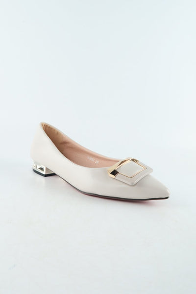 รองเท้าคัตชูหัวแหลม K9081 - Golden Chunky Heel Pump Shoes รองเท้าคัตชูหัวแหลม K9081 - Golden Chunky Heel Pump Shoes