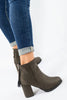 รองเท้าบูทแฟชั่นส้นสูงแต่งพู่ - Pointed Toe Mid Heel Ankle Boots