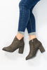 รองเท้าบูทแฟชั่นส้นสูง - Pointed Toe Mid Heel Ankle Boots