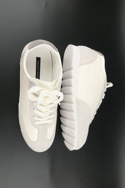 รองเท้าผ้าใบหนังแท้ สไตล์สปอร์ต - Faux Leather Lace Up Sneaker Walking Shoes รองเท้าผ้าใบหนังแท้ สไตล์สปอร์ต - Faux Leather Lace Up Sneaker Walking Shoes