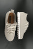 รองเท้าผ้าใบหนังแท้ สไตล์สปอร์ต - Minimalist Style Faux Leather Lace Up Canvas Shoes