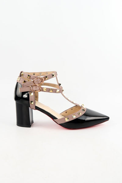 รองเท้าส้นสูง แต่งหมุด - Reims Golden-Tone Studs Gladiator Sandals Pump รองเท้าส้นสูง แต่งหมุด - Reims Golden-Tone Studs Gladiator Sandals Pump