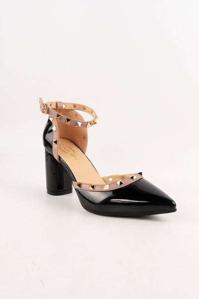 รองเท้าส้นสูง แต่งหมุด - Reims Golden-Tone Studs Gladiator Sandals Pump รองเท้าส้นสูง แต่งหมุด - Reims Golden-Tone Studs Gladiator Sandals Pump