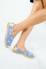 รองเท้าส้นแบบแคนวาสลายเส้น BX332- Pin Stripe Canvas Slip-On Flat Shoes