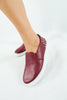 รองเท้าส้นแบนแต่งหมุด - Studs Leather Slip On Loafers