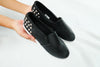 รองเท้าส้นแบนแต่งหมุด - Studs Leather Slip On Loafers