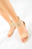 รองเท้าแตะส้นเตารีด - Gladiator Zipper Straps Sandal