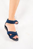 รองเท้าแตะส้นเตารีดสายไขว้ - Zipper Wedge Ankle Strap Sandals