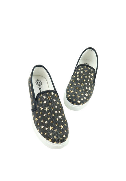 รองเท้าส้นแบนผ้าแคนวาส No.1565 - Gold Star Denim Canvas Flats Shoes รองเท้าส้นแบนผ้าแคนวาส No.1565 - Gold Star Denim Canvas Flats Shoes