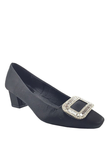รองเท้าส้นสูงซาตินแต่งคลิสตัล - Premium Satin With Cystal Court Shoes รองเท้าส้นสูงซาตินแต่งคลิสตัล - Premium Satin With Cystal Court Shoes