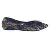 รองเท้าส้นแบนหัวแหลมผ้าลูกไม้ - Mix lace Pointy Toe Loafer Shoes