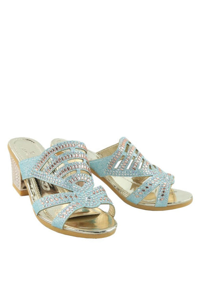 รองเท้าส้นสูงประดับคริสตัล - Evening Dress Heeled Sandals รองเท้าส้นสูงประดับคริสตัล - Evening Dress Heeled Sandals