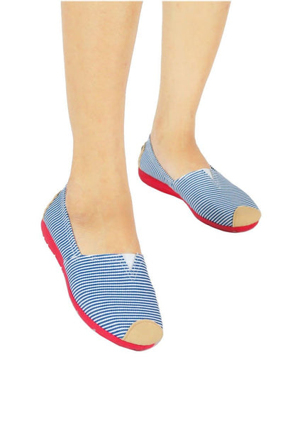 รองเท้าส้นแบนผ้าแคนวาส BX2010 - Bengal Stripe Canvas Flats Shoes รองเท้าส้นแบนผ้าแคนวาส BX2010 - Bengal Stripe Canvas Flats Shoes