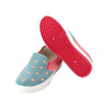 รองเท้าส้นแบนผ้าแคนวาส BX2023 - Embroidered Heart Shape Sneaker Shoes
