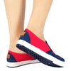 รองเท้าส้นแบนผ้าแคนวาส BX2023 - Embroidered Heart Shape Sneaker Shoes