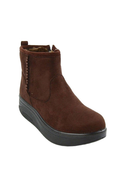 รองเท้าบูทหนังกำมะหยี่หัวมนคลาสสิค No.8611 - Classic Platform Suede Ankle Boots รองเท้าบูทหนังกำมะหยี่หัวมนคลาสสิค No.8611 - Classic Platform Suede Ankle Boots