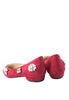 รองเท้าส้นแบนหัวแหลมประดับคริสตัล - Rhinestones Suede Slip-On Shoes