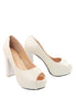 รองเท้าคัตชูส้นสูง - Ivory White Platform Pumps Shoes