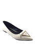 รองเท้าส้นแบนสีขาวแต่งโบว์ - Pointy Loafer Flats Shoes