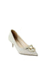รองเท้าหัวแหลม หนังกากเพชร ประดับมุข - Elegant Glitter Mid Heels Pump Shoes