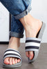 รองเท้าเเตะส้นเเบน X-2 - Unisex Multi Colors Stripes Sandals