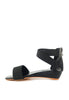 รองเท้าแตะส้นเตารีดสายไขว้ - Zipper Wedge Ankle Strap Sandals