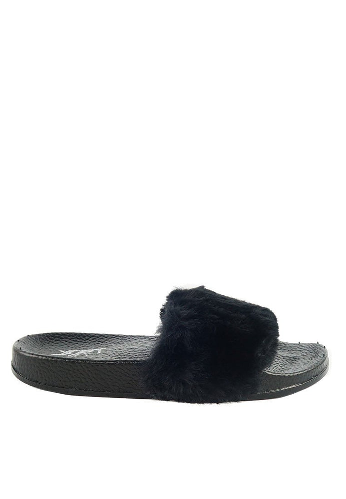 รองเท้าแตะขนเฟอร์ No.M-1 - Rubber Fur Slipper Sandals