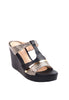 รองเท้าส้นสูงส้นเตารีด แต่งโลหะคาดหน้า - Classic T-Strap Platform Wedge Sandal