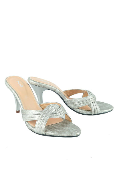 รองเท้าส้นสูงสีเงิน - Silver High Heel Sandals