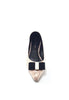 รองเท้าส้นแบนหัวแหลมผ้าลูกไม้ - Mix lace Pointy Toe Loafer Shoes