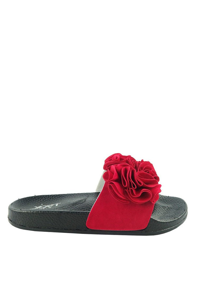 รองเท้าแตะแต่งดอกไม้ No.M-3 - Rubber Floral Slipper Sandals