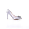 รองเท้าส้นสูงผ้าซาตินแต่งเพชร - Luxury Diamond Satin Stiletto Shoes