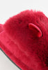 รองเท้าแตะขนเฟอร์ - Plush Faux Fur House Rubber Sole Slipper